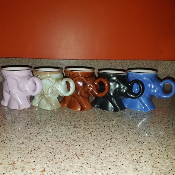 Frankoma Other - Vintage Frankoma Elephant Mug 4 Piece Set (lavende